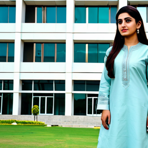 Home 18 **
"A Pakistani woman in a modest shalwar kameez, standing in front of a modern office building in Islamabad, fully clothed, appropriate attire, safe for work, perfect anatomy, natural proportions, professional photography, high quality"
**