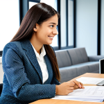 Career Advisor**

A professional career advisor in a bright and modern office setting, fully clothed in modest business attire, assisting a young adult client. The scene should convey trust and guidance. Safe for work, appropriate content, perfect anatomy, natural pose, well-formed hands, proper finger count, professional.

**