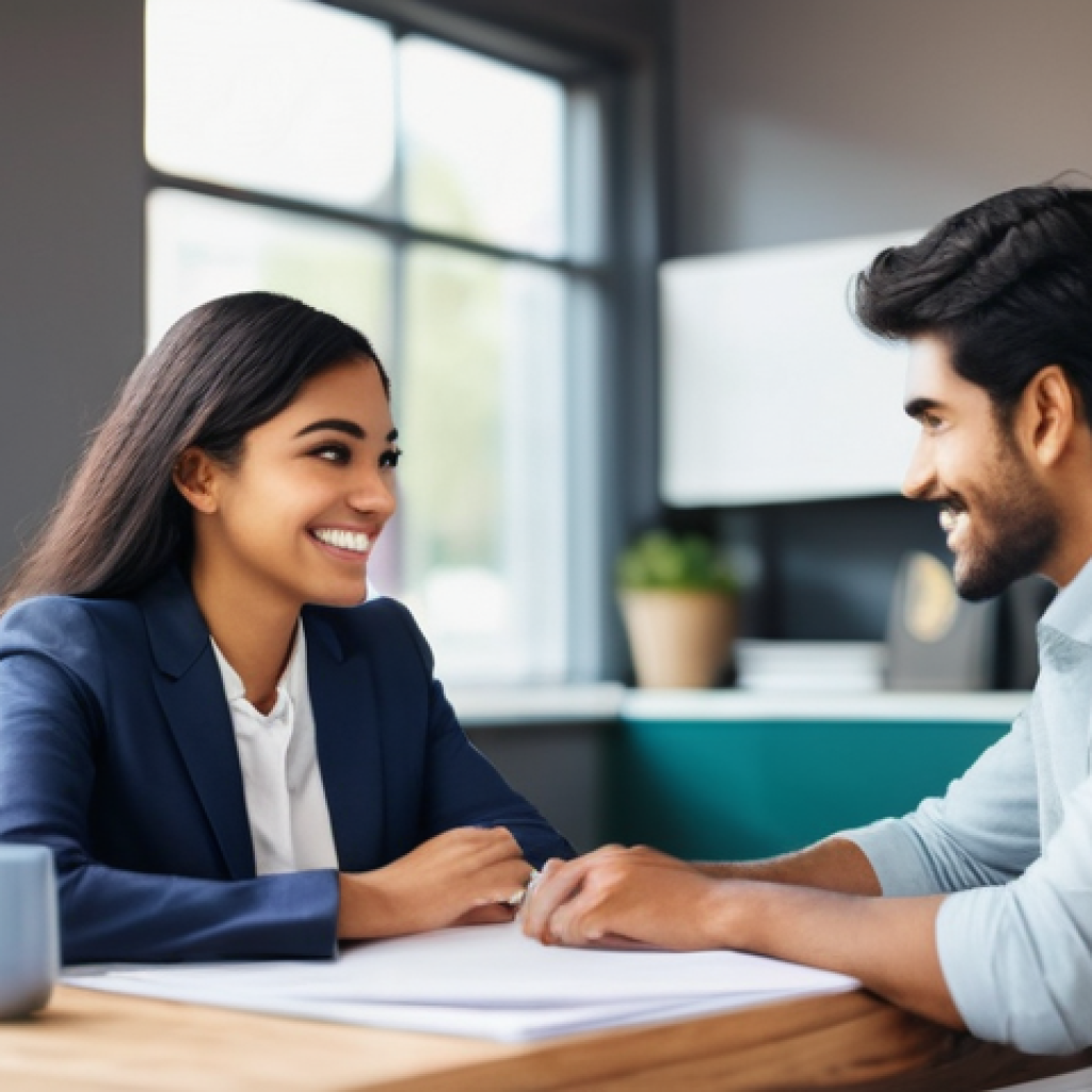 직업상담사와 고용보험 이해 - **Prompt for Career Counseling / Self-Discovery:**
    "A bright, naturally lit office setting, with...